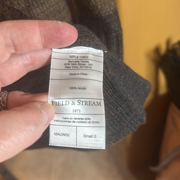 Field & Stream Brown Ombré Knit Sweater Cardigan Size Small Oversized - Picture 8 of 10